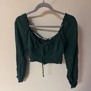 FOREVER 21 Green Soft Corset Long Sleeve